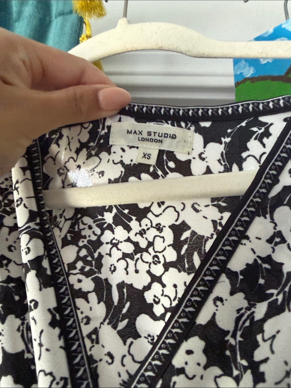 Max Studio Black and White Floral Wrap Maxi Dress - Picture 2 of 2